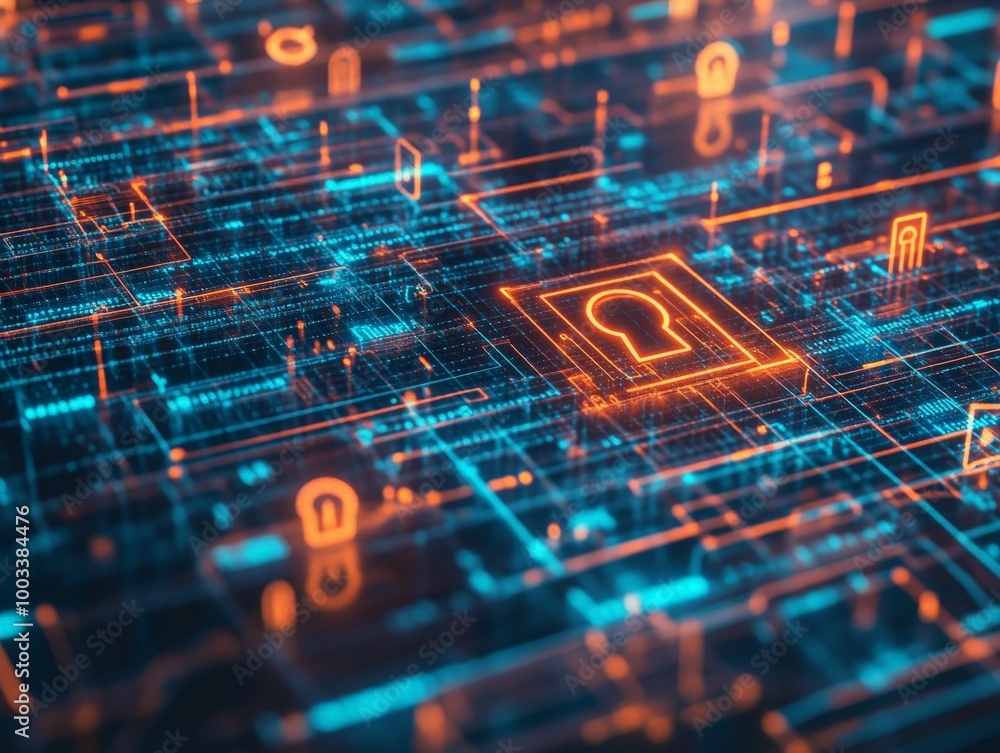 Aufkleber a secure connection for online privacy, with encrypted data flows and vpn symbols protecting persona