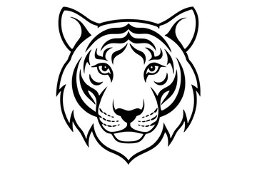 tiger head  silhouette vector illustration