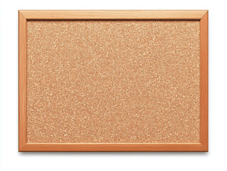 Elegant bulletin board with a cork surface isolated on white background