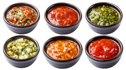Assorted Dips and Sauces in Bowls