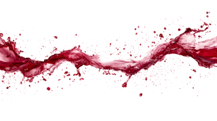 A red wave of water splashing across a white background