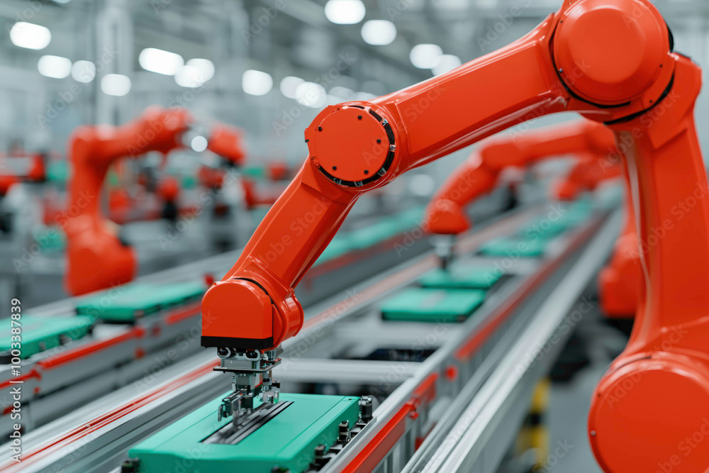 Aufkleber robotic arms work in perfect sync on an advanced assembly line, enhancing production speed and preci