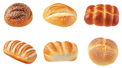 Freshly Baked Bread Assortment Variety of Loaves and Rolls