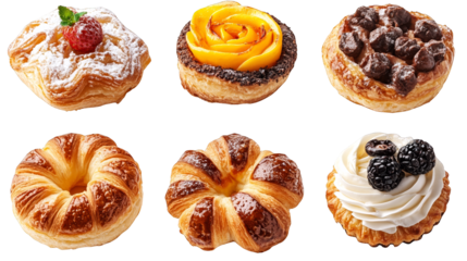 Freshly Baked Croissants and Pastries with Delicious Fillings