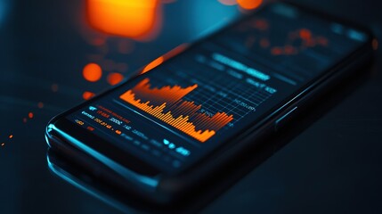 Modern Smartphone Displaying Data Analytics Graphs