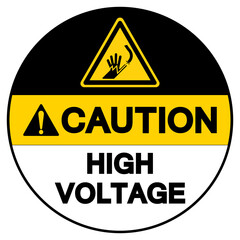 Obraz premium Caution High Voltage Symbol Sign, Vector Illustration, Isolated On White Background Label. EPS10