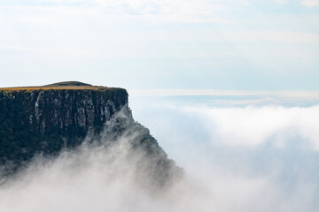 Photo of mountain top above the clouds in Lauro Müller, Santa Catarina, Brazil.