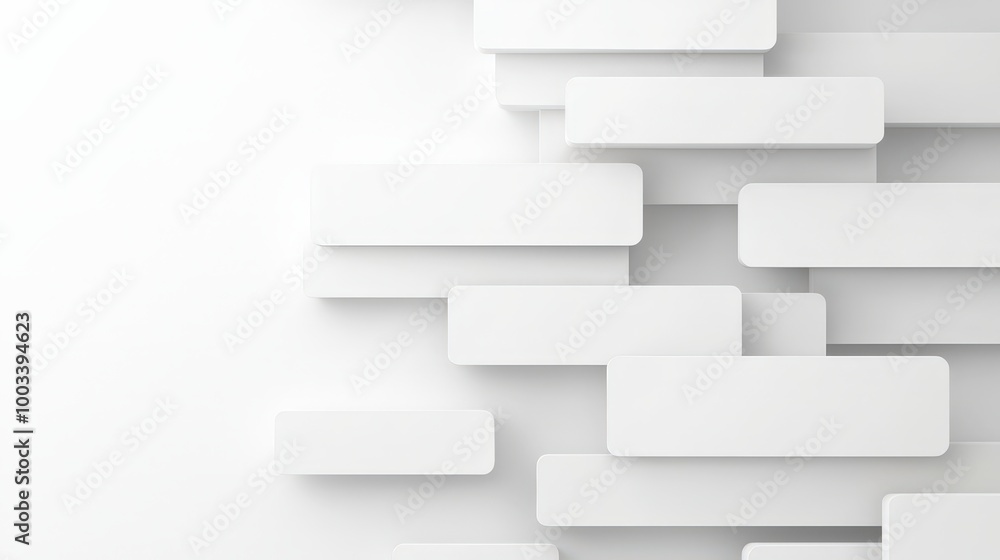 Poster abstract white geometric shapes background minimalist design modern art 3d rendering