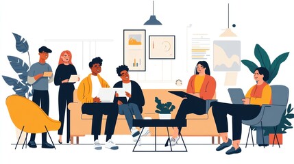 Show a diverse team collaborating in a modern office, illustrating inclusivity and equal participation in the workplace.