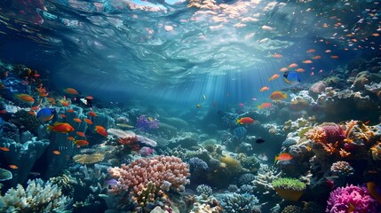 Naklejka premium Ocean Under water. Background. Wallpaper