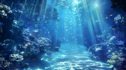 Obraz premium Ocean Under water. Background. Wallpaper
