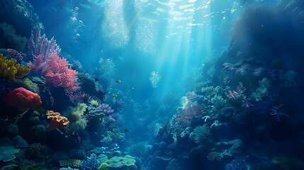 Fototapeta premium Ocean Under water. Background. Wallpaper