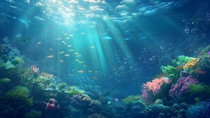 Ocean Under water. Background. Wallpaper