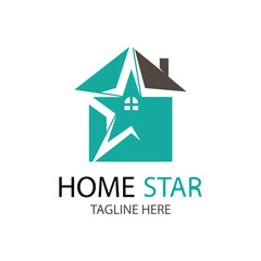 Obraz premium home star logo design vector illustration