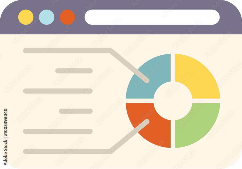 Poster website is displaying data analysis with a pie chart and a data table, visualizing information for b