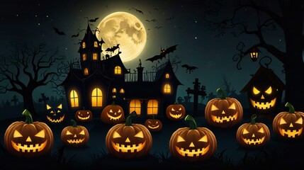 halloween background with pumpkin