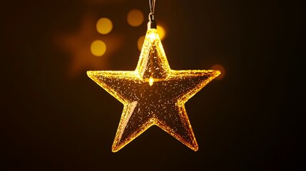 Obraz premium Illuminated Golden Star with Glittering Texture