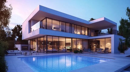 Fototapeta premium Show a modern home with advanced security features, such as smart locks, cameras, and motion sensors.