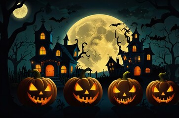 Fototapeta premium halloween background with pumpkin