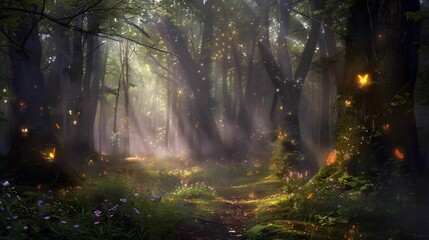 Obraz premium Forest. Background. Wallpaper