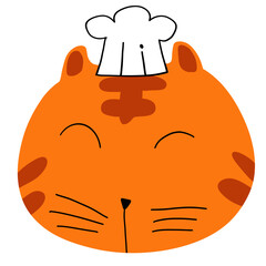 The orange cat drawing image for pet or animal concept.