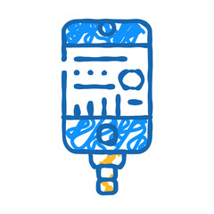 digital console diver device doodle icon sketch vector. digital console diver device sign. isolated symbol illustration