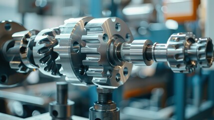 Naklejka premium Testing Repaired Crankshaft: Rotation on Stand and CMM Coordinate Machine Assessment in Service Industry