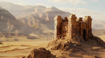 CASTLE RUINS IN THE DESERT WALLPAPER BACKGROUND	