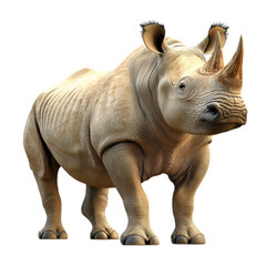 Obraz premium Realistic Rhinoceros in Natural Pose