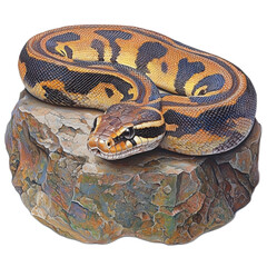 Fototapeta premium Colorful Snake on Rock Drawing