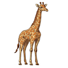 Obraz premium Colorful Line Drawing of a Giraffe