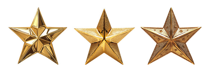 Obraz premium Golden star designs with unique textures and shapes