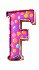 3D Colorful Letter F.