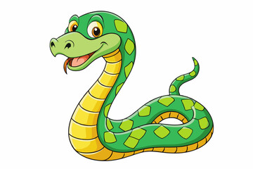 Cartoon Snake isolated on a white background