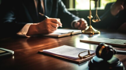 Lawyer Reviewing Documents in a Law Office
