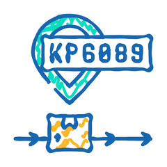 tracking number doodle icon sketch vector. tracking number sign. isolated symbol illustration