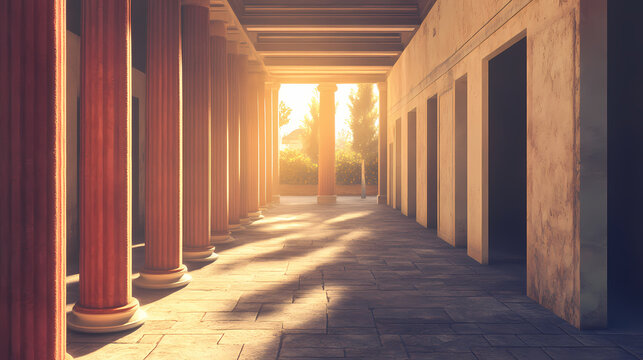 Ancient greek agora 3d illustration. Greek Agora. Illustration