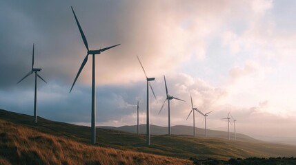 Wind Turbines on a Hilltop