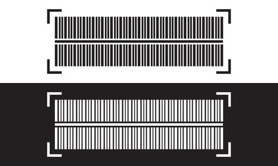Fake barcode scanner icon vector set for design collection apps and website UI. Vector illustration isolated on white and black  background. EPS 10