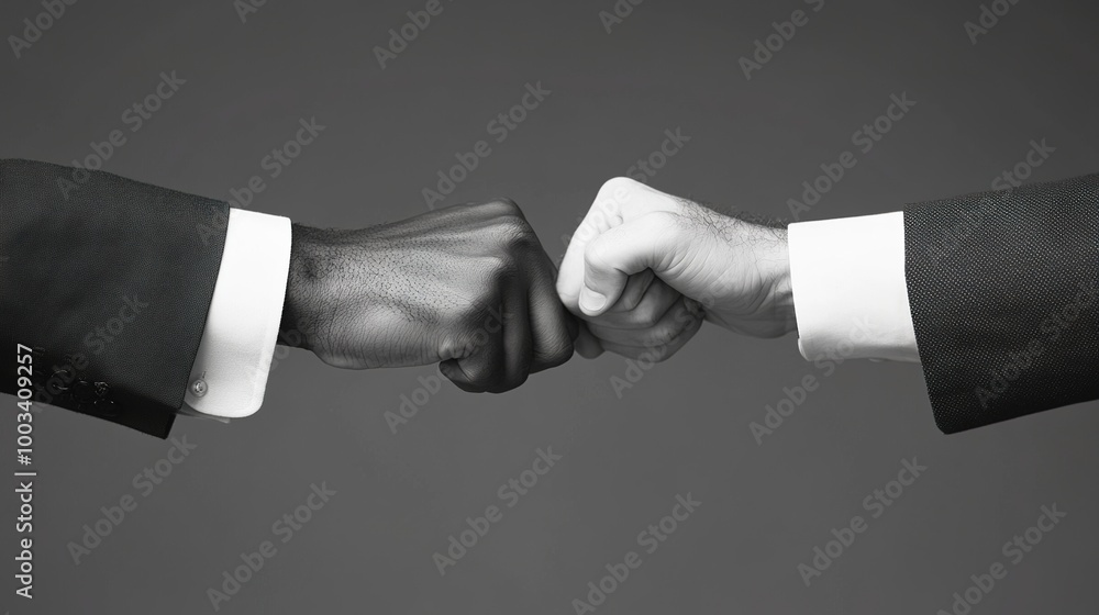 Poster Unity in Diversity Through Fist Bump Gesture