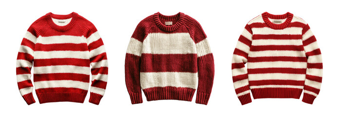 Obraz premium Striped sweaters in red and white colors
