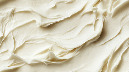 a close-up, top-down view of coconut paste spread across the frame, filling the image with its off-white color and smooth, slightly grainy texture