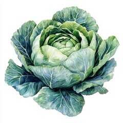 Obraz premium Cabbage Vegetable Botanical Illustration