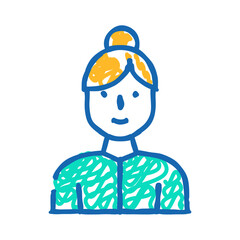 body positive woman doodle icon sketch vector. body positive woman sign. isolated symbol illustration