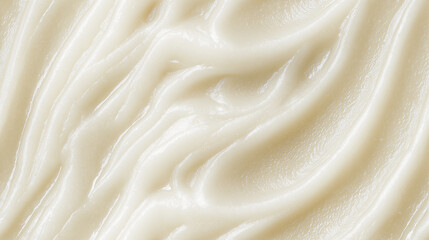 Obraz premium a close-up, top-down view of daikon puree spread across the entire frame, showcasing its pale white color and smooth texture