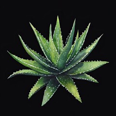 Aloe Vera Plant Botanical Illustration