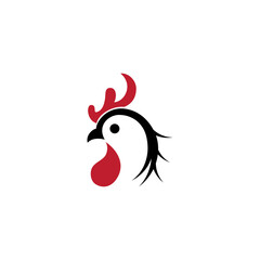 vector illustration of rooster head for icon, symbol or logo. simple rooster logo