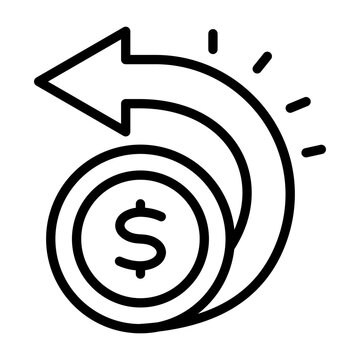 dollar coin return arrow icon clip art preview