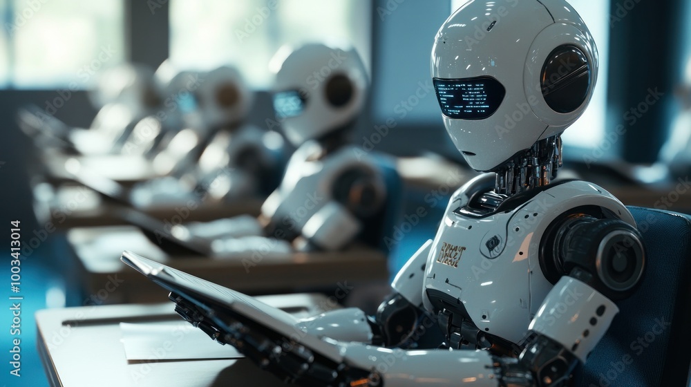 Poster robots in a classroom