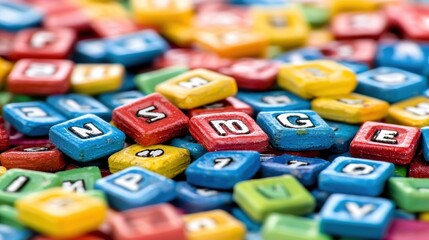 Naklejka premium Colorful Alphabet Letters on a Tabletop Surface